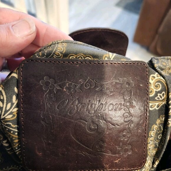 Brighton Straw Woven Braided/Crocodile Leather Shoulderbag - Picture 5 of 6